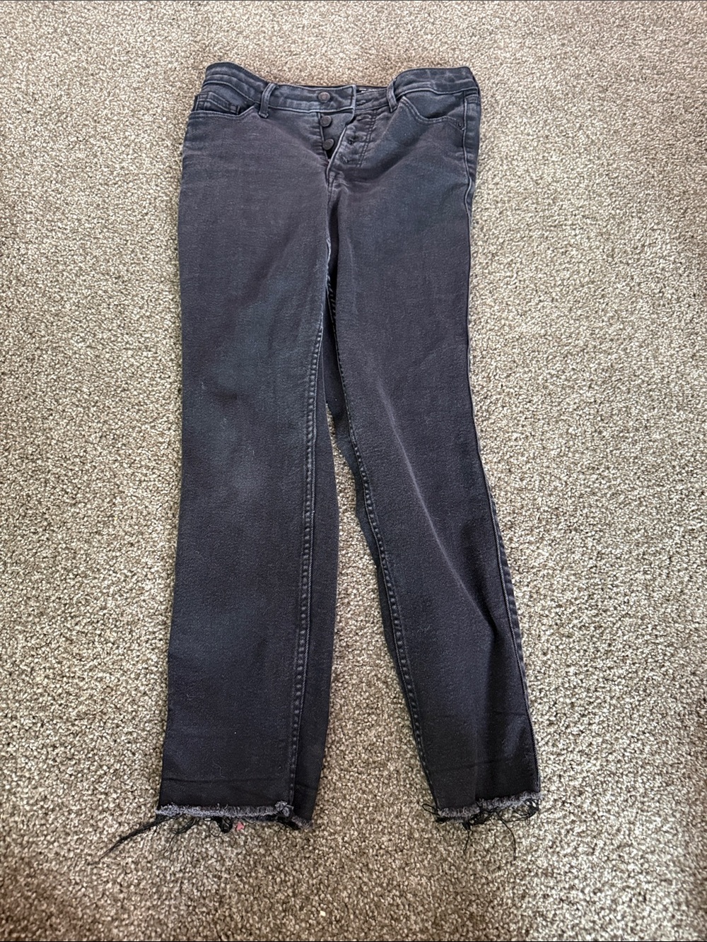 Old Navy Black Extra High-Rise Button-Fly Rockstar Super Skinny Jeans